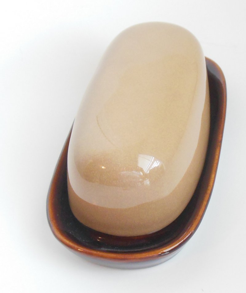 Sango Nova Brown Dishwasher and Microwave Safe Butter Dish Stoneware Number 4933