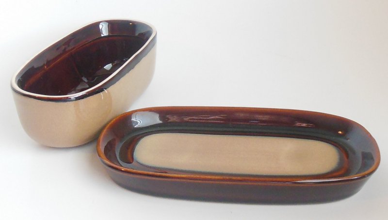Image 2 of Sango Nova Brown Dishwasher and Microwave Safe Butter Dish Stoneware Number 4933