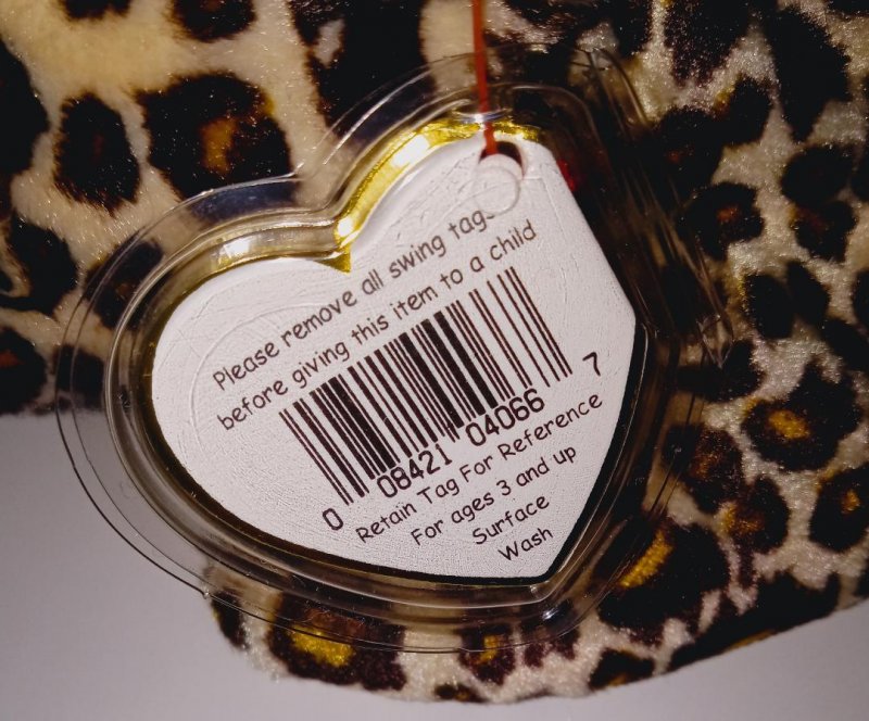 Image 4 of TY Beanie Baby Babies Original Freckles the Spotted Leopard with TY tag Error