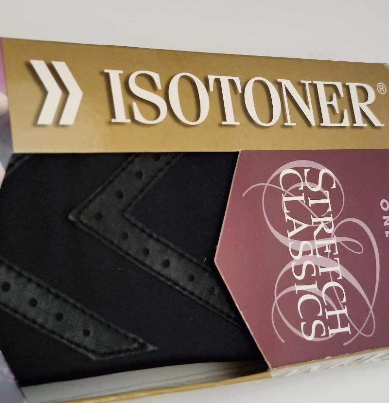 Image 1 of Women's Isotoner Gloves in Black Knit Lined One Size Stretch Classics Patterned