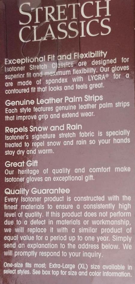 Image 4 of Women's Isotoner Gloves in Black Knit Lined One Size Stretch Classics Patterned