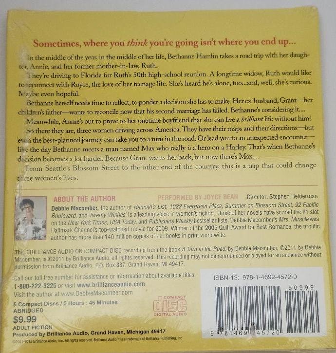 Image 1 of Debbie Macomber Audiobook A Turn in the Road Compact Disc CD Fiction