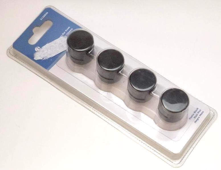 Set of 4 Brainerd P43448W-FB Matte Black 1 Bar Cabinet Drawer Knob