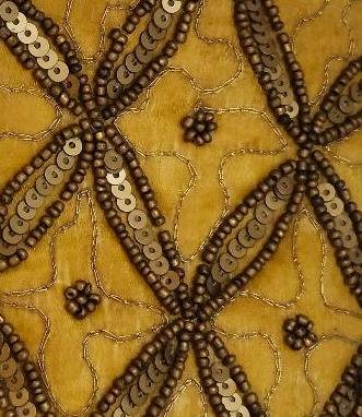 Image 2 of Womens Vintage Small Hand Held Evening Bag Round Metal Handles Mustard Yellow