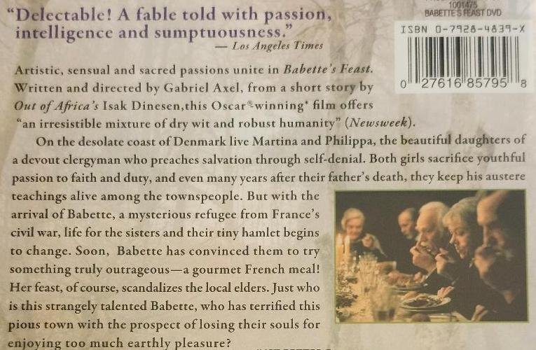 Image 1 of Babette's Feast DVD Best Foreign Language Film Stephani Audran Birgitte Federspi