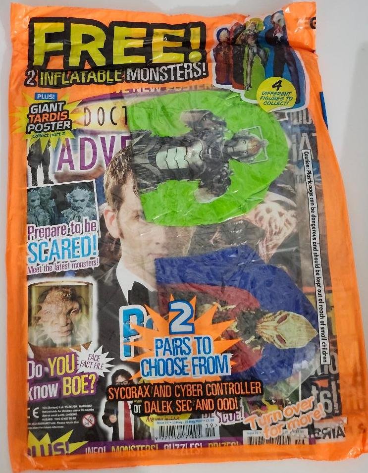 Image 1 of Doctor Who Magazine for Kids Free Gifts 2 Inflatable Monsters Tardis Poster