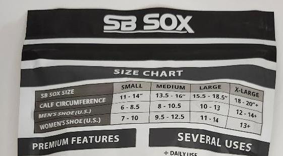 Image 1 of SB Sox Men's or Women's Graduated Compression Socks M Black 20 to 30 mmHg