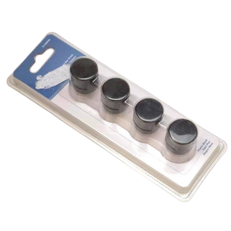 Set of 4 Brainerd P43448W-FB Matte Black 1 Bar Cabinet Drawer Knob
