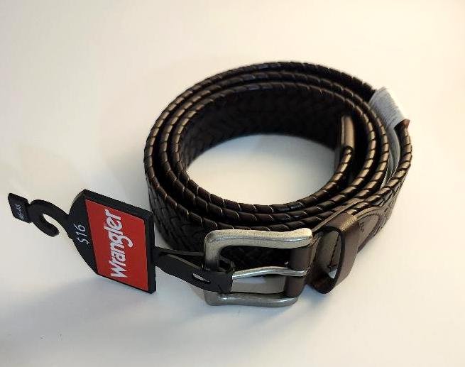 Men's Wrangler Brown Braided Belt Sz 46 to 48 inches XXL Silver Metal Buckle