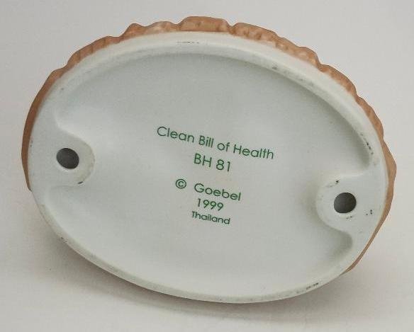 Image 2 of Clean Bill of Health Goebel Figurine BH 81 Berta Hummel Boy w/ Chart for Dog