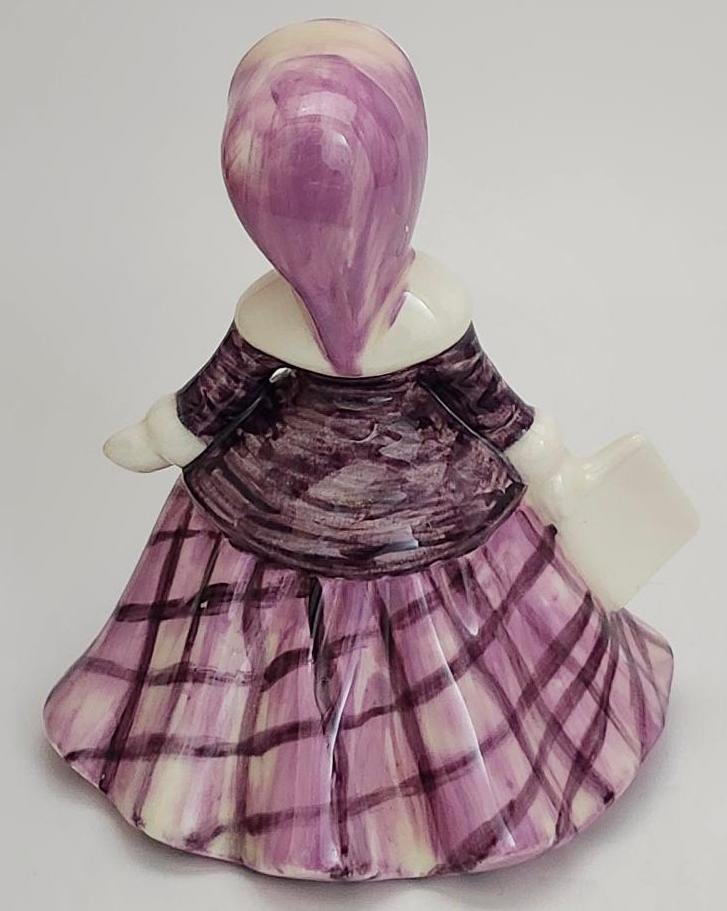 Image 3 of Holland Mold Christmas Caroler Girl Women Figurine Wearing Purple Dress Bonnet