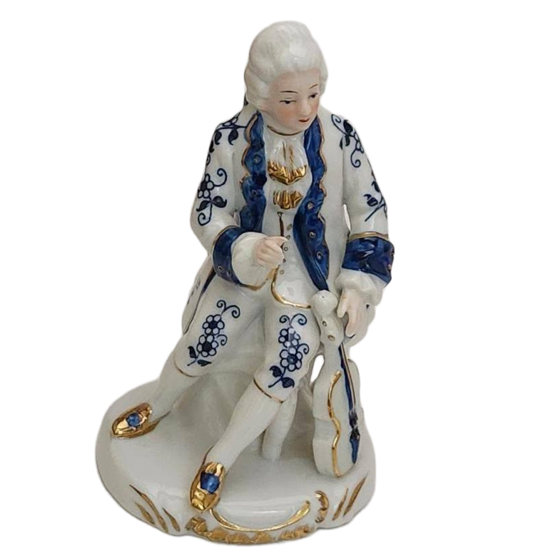 Image 2 of Vintage 50s Seated Violinist Gentleman w/ Violin Continental Musician Figurine