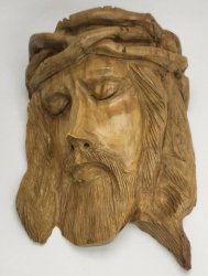 Jerusalem Carved Jesus Face Wall Plaque Wearing Thorn Crown Realistic Face