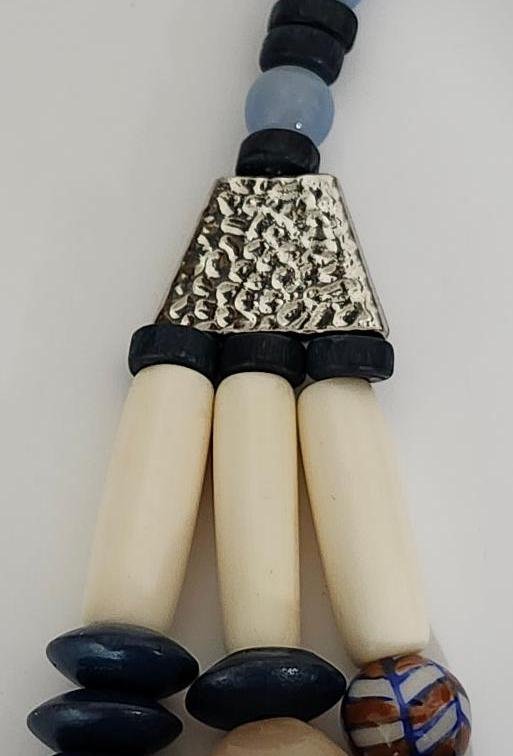 Image 3 of Women's Chicos Layered Necklace Lucite Wood Silver Different Shaped Beads 23
