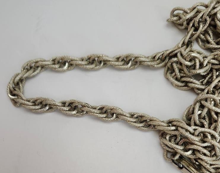 Image 1 of Women's 56 Inch Flapper Necklace Vintage Germany Long Silver Tone Rope Jewelry