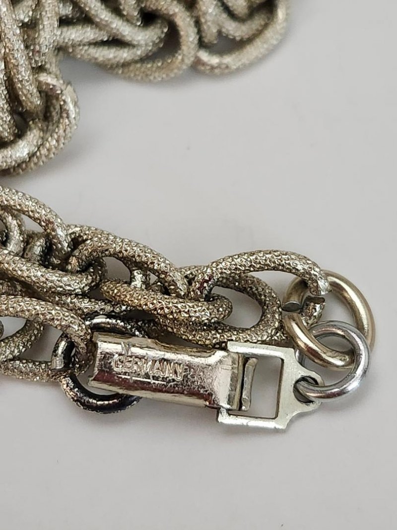 Image 4 of Women's 56 Inch Flapper Necklace Vintage Germany Long Silver Tone Rope Jewelry