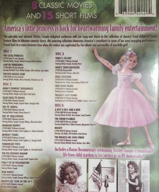 Image 1 of Shirley Temple DVD Movie Lot 4 Little Princess Everyone's Little Mermaid Darling