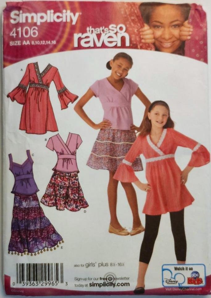 Simplicity Sewing Pattern 4106 Girls & Teens Regular and Plus Size 8 10 12 14 16