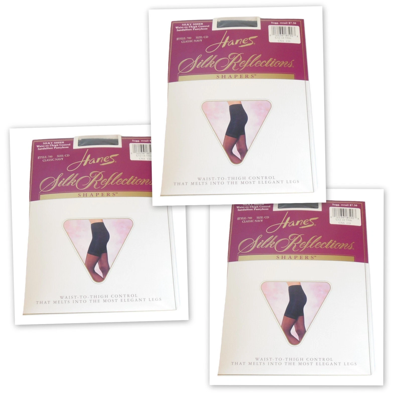 Image 0 of Women's Hanes Silk Reflections Pantyhose Shaper Waist To Thigh Control CD Sheer