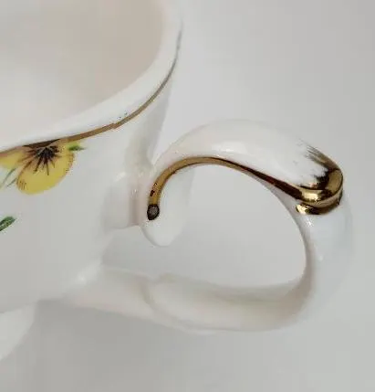 Image 4 of Grace Teaware Oversize Large Cup Teacup Saucer Floral Pattern Butterfly Fruit