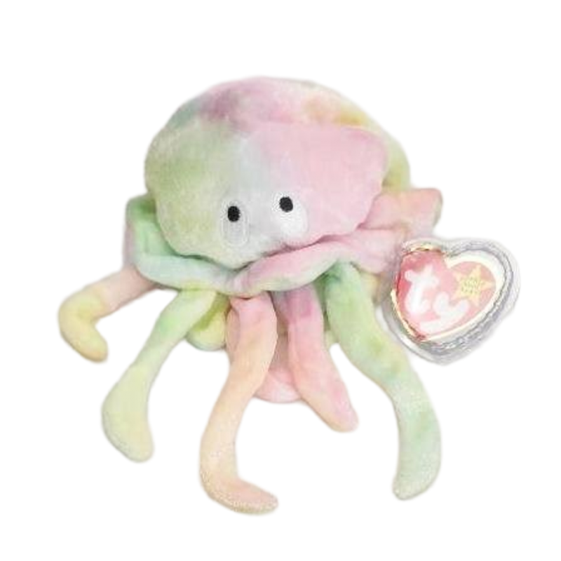 Tag Errors Vintage TY Beanie Baby Goochy Octopus Pastel Colors TY Heart