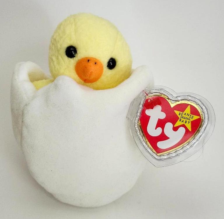 Image 0 of TY Eggbert Beanie Baby Original w/ error 1998 1999 TY Heart On Tush Tag