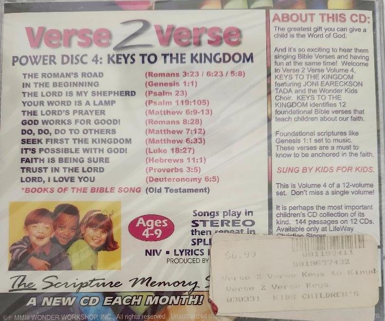 Image 2 of Top. Kidz Verse 2 Verse Christian Music Scripture Songs Top Kidz CD Lot 5