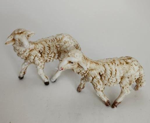 Image 1 of Fontanini Sheep Lamb Lot Made In Italy of Polymer Vintage Nativity Replacement