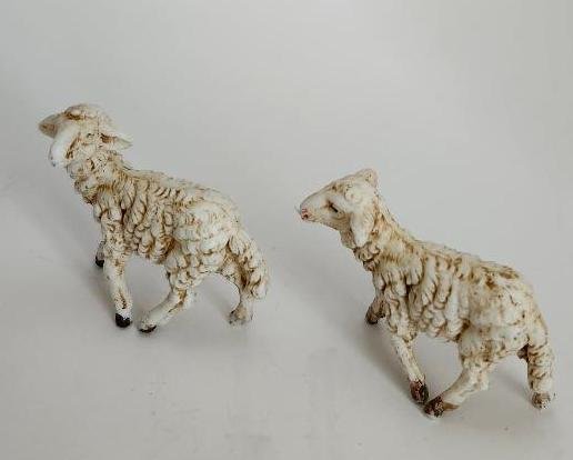 Image 2 of Fontanini Sheep Lamb Lot Made In Italy of Polymer Vintage Nativity Replacement