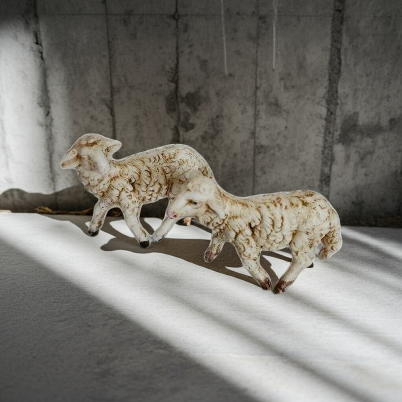 Fontanini Sheep Lamb Lot Made In Italy of Polymer Vintage Nativity Replacement