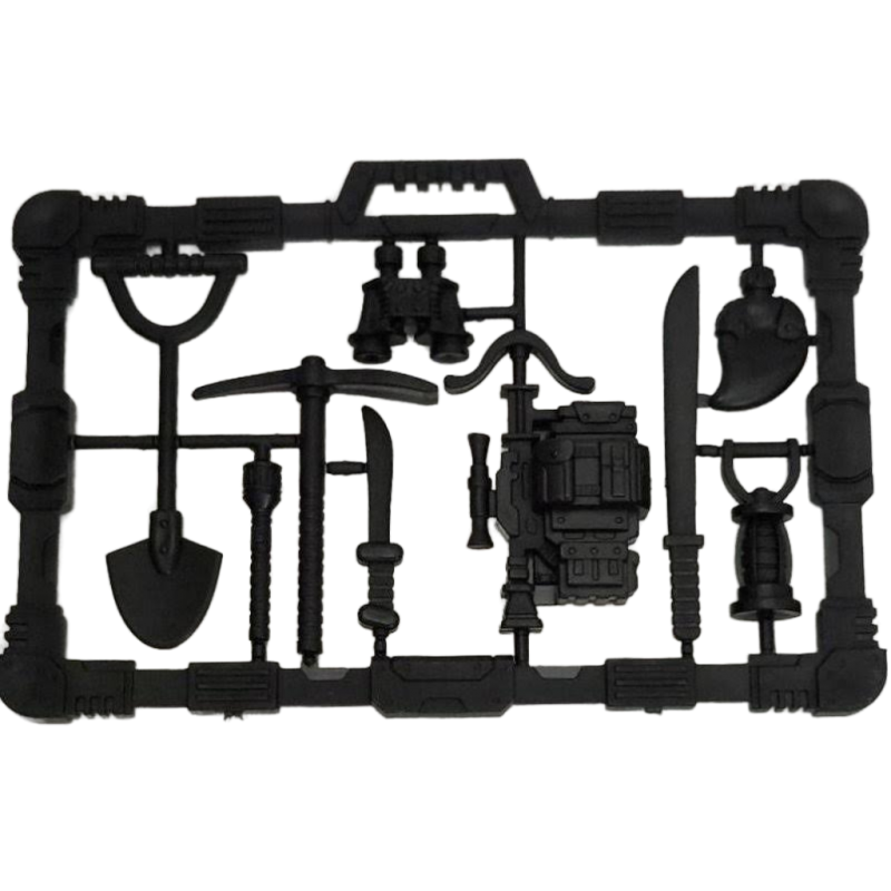 Sprue of Black Accessories Digging Gear Material Miniature Tools Action Figures 