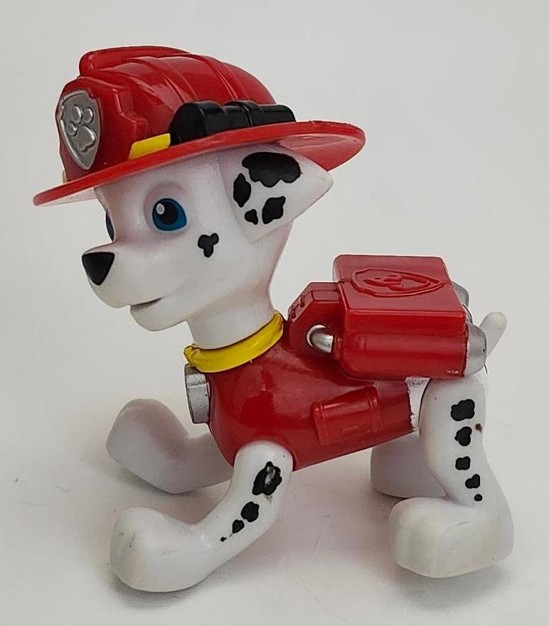 Image 1 of Paw Patrol Firefighter Rescue Dalmatian Marshall Dog Pretend Play Toy Figure