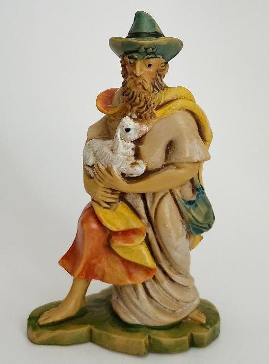 Image 1 of Fontanini Nativity Replacement Piece 105/10 Italy Shephard w/ Sheep Vintage