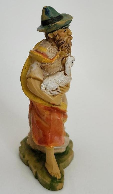 Image 2 of Fontanini Nativity Replacement Piece 105/10 Italy Shephard w/ Sheep Vintage