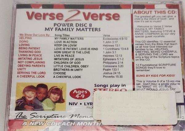 Image 2 of Top. Kidz Religious Verse 2 Verse Christian Music Scripture Songs Top Kidz CD