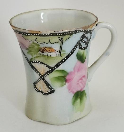 Antique Nippon Japan Cup Tea Cup Hand Painted House Pink Roses Raised Dots