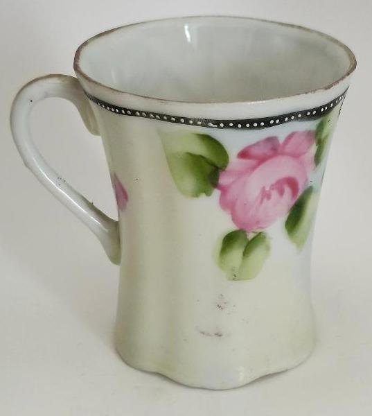 Image 1 of Antique Nippon Japan Cup Tea Cup Hand Painted House Pink Roses Raised Dots
