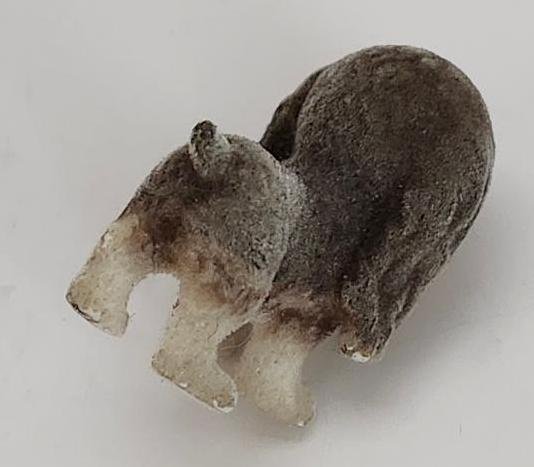 Image 1 of Flocked Puppy In My Pocket Purple Eyes King Charles Spaniel Toy Dog Figure Gray