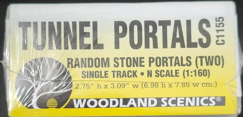 Image 2 of Tunnel Portals Single Track N Scale 2 Random Stone Portals Woodland Scenics