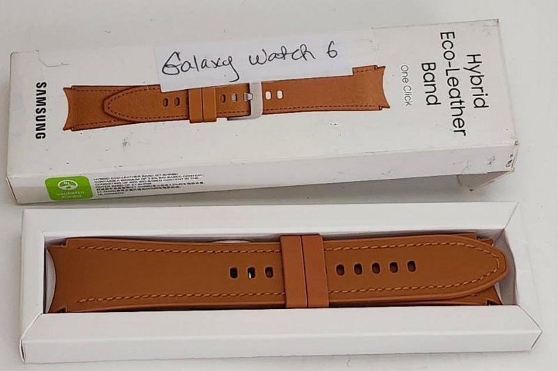 Image 1 of OEM Hybrid Eco Leather Band One Click Galaxy Watch 6 Samsung Brown