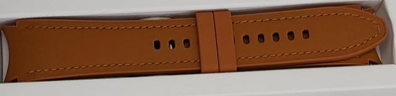 Image 2 of OEM Hybrid Eco Leather Band One Click Galaxy Watch 6 Samsung Brown
