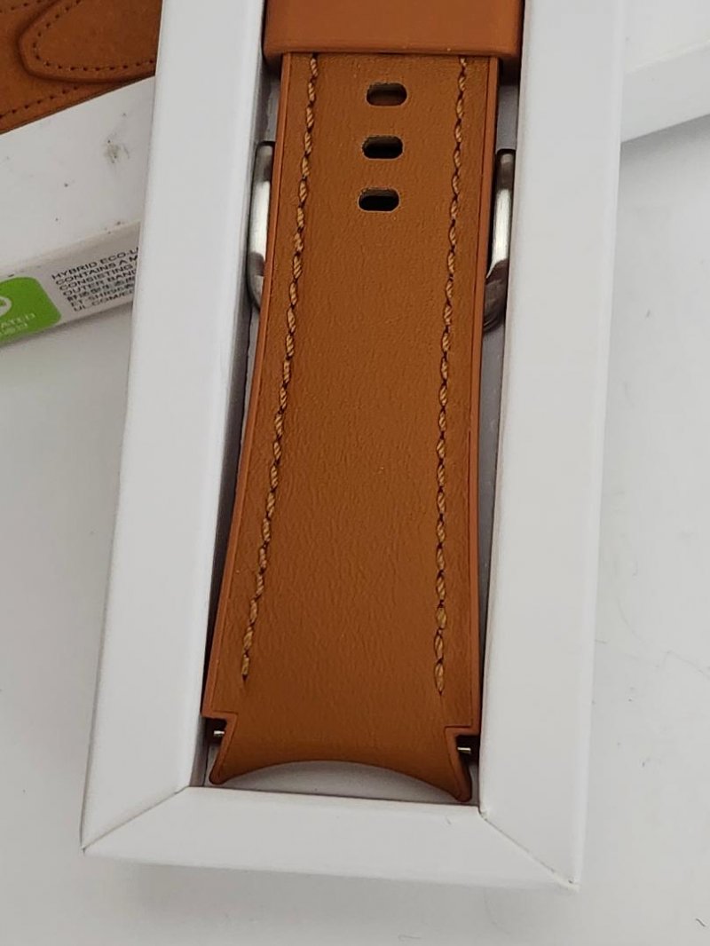 Image 3 of OEM Hybrid Eco Leather Band One Click Galaxy Watch 6 Samsung Brown