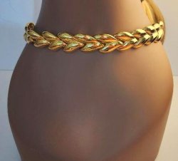 Women's Vintage Napier Necklace Linked Bold Necklace Smooth Gold Tone Jewelry 