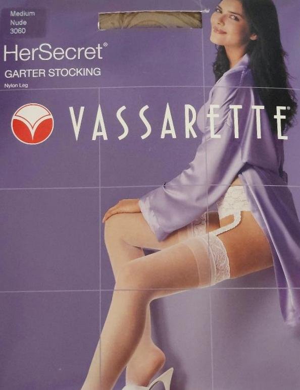 Image 0 of Women's Stockings Vassarette Her Secret Garter Stocking M Nude Nylon Leg 3060