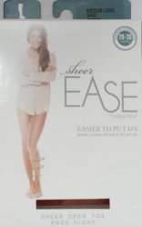 Sheer Ease By Therafirm Open Toe Knee Highs Medium Long Sand 20 to 30 20-30 mmHg