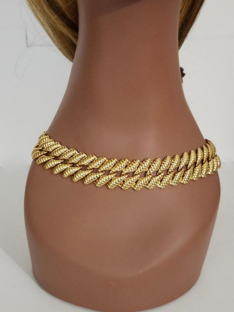 Image 1 of Vintage Napier Gold Necklace Designer Name Brand Necklace Textured Jewelry