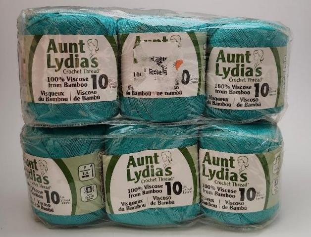 Image 0 of Aunt Lydias Crochet Thread Sea Glass Blue 100 Percent Viscose Bamboo 10 Vintage