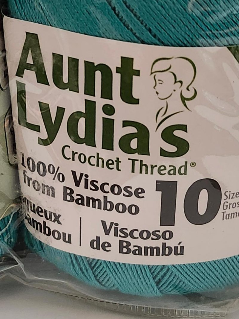 Image 2 of Aunt Lydias Crochet Thread Sea Glass Blue 100 Percent Viscose Bamboo 10 Vintage