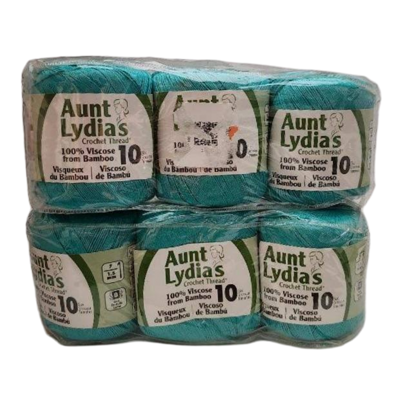 Aunt Lydias Crochet Thread Sea Glass Blue 100 Percent Viscose Bamboo 10 Vintage