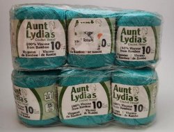 Aunt Lydias Crochet Thread Sea Glass Blue 100 Percent Viscose Bamboo 10 Vintage